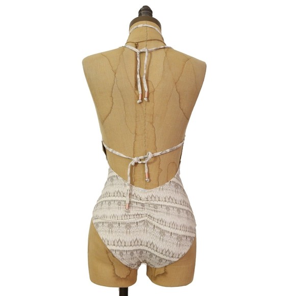 Eberjey Earth Shadow Suki Swimsuit Size S One Piece Halter Sage NWT B30 - Picture 5 of 6